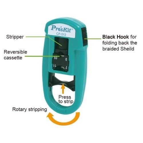 Proskit CP-512 Koaksiyel Kablo Soyucu RG59/6/7/11