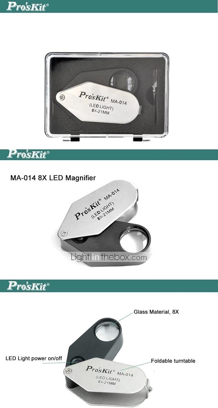 Proskit MA-014 8X Led Işıklı Magnifer Büyüteç