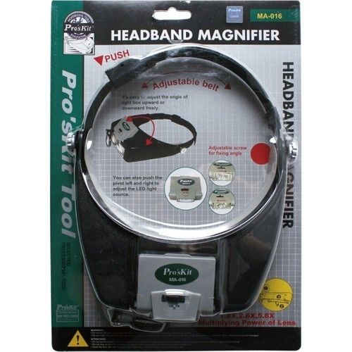 Proskit MA-016 Kafa Tipi Işıklı Büyütec