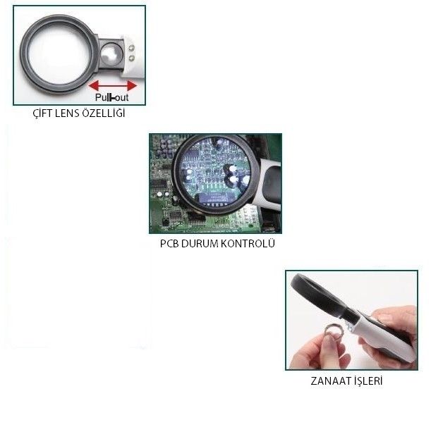 Proskit MA-023 Led Işıklı El Tipi Büyüteç