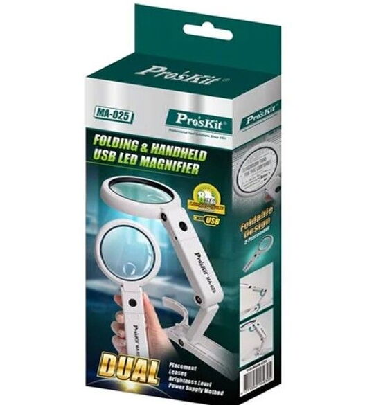 Proskit MA-025 Masa ve El Tipi Led Işıklı Büyüteç