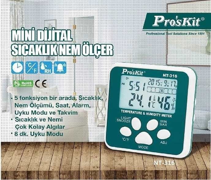 Proskit NT-316 Mini Sıcaklık ve Nem Ölçer