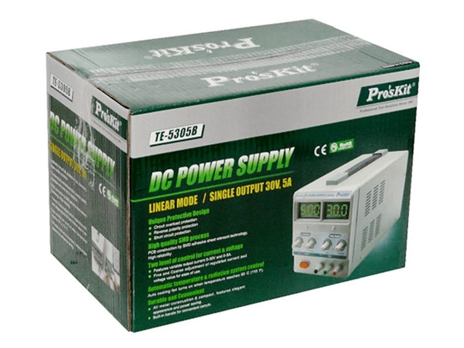 Proskit TE-5305B DC Güç Kaynağı DC 0-30V 0-5A Tek