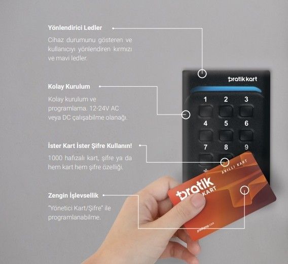 PT-503 Pratik-CP Kartlı ve Şifreli Geçiş Sistemi