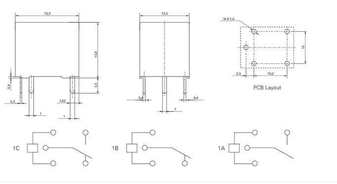QIANJI 4181 (t74) 20A 12V Mini Röle L12VDC