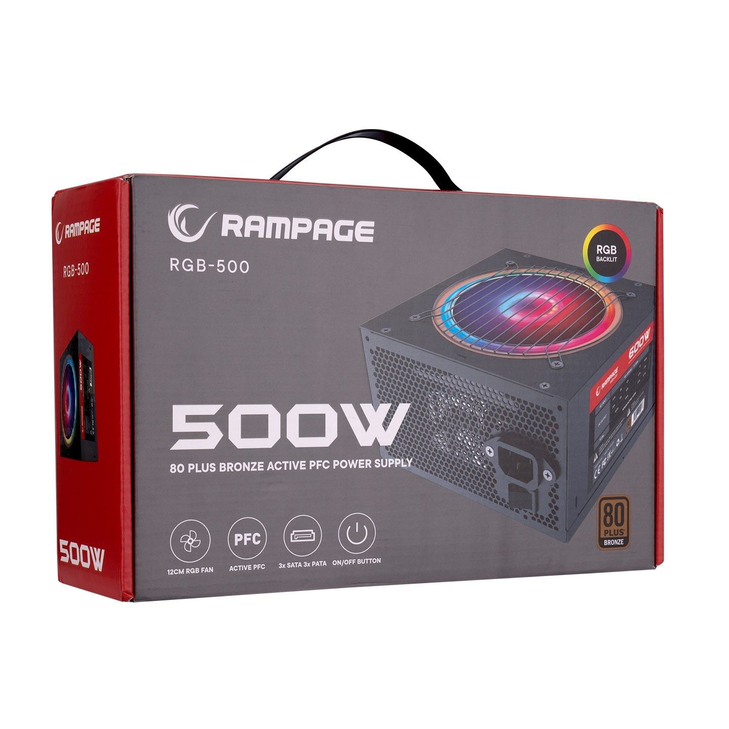 Rampage RGB-500 80 Plus Bronz 500W 12cm Rgb Power