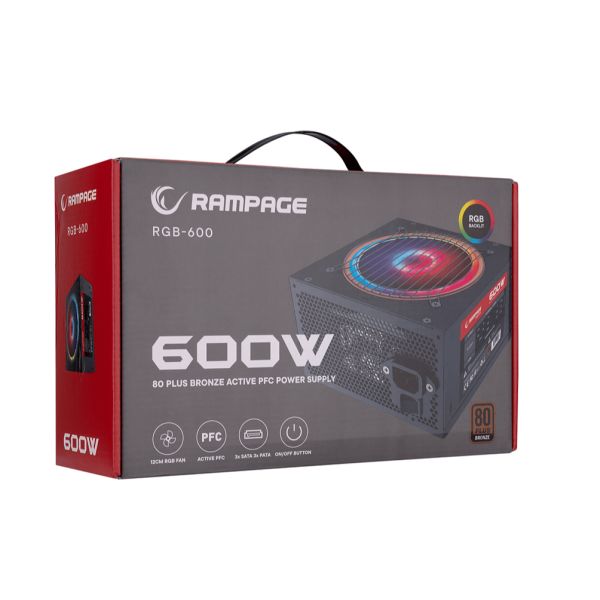 Rampage RGB-600 80 Plus 600W 12cm Rgb Power Supply