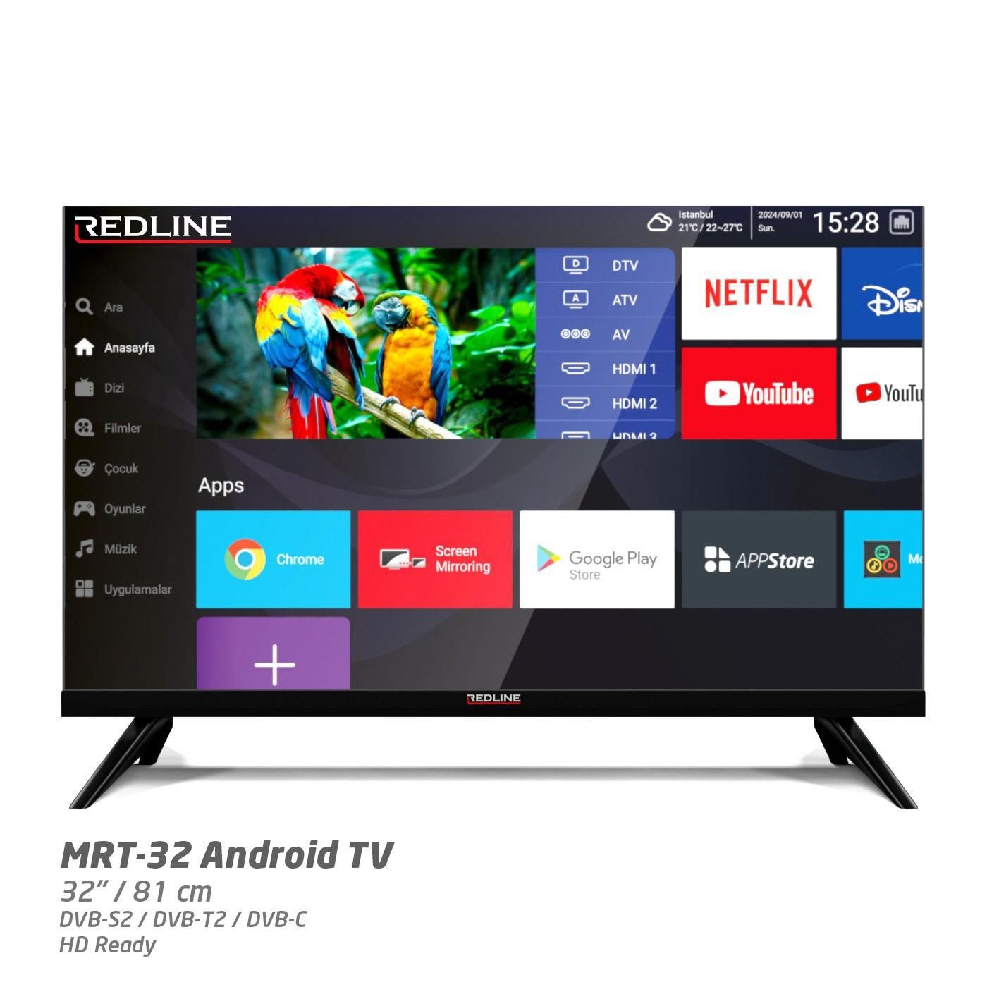 Redline MRT32 32" 81 Ekran FHD Android Led Tv