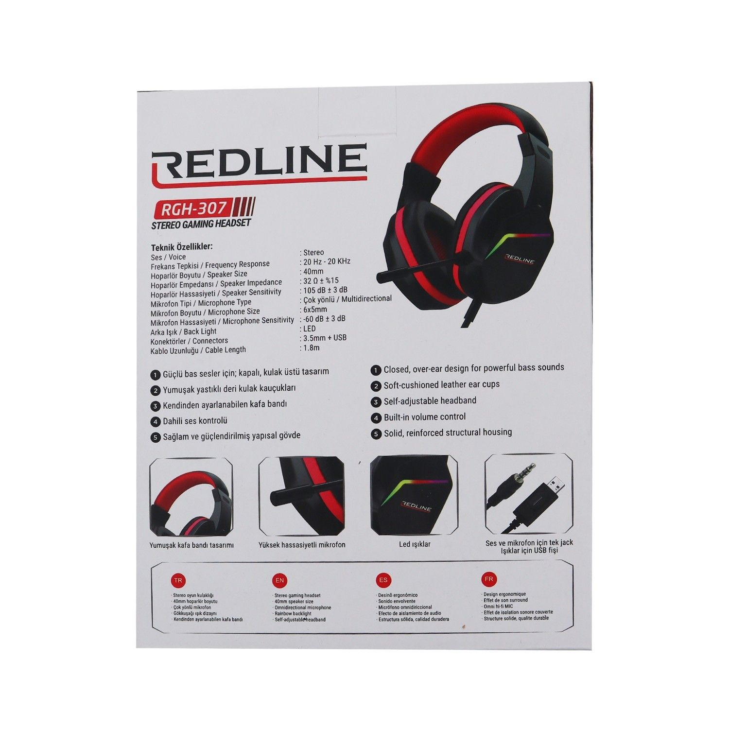 Redline RGH-307 Oyuncu Mikrofonlu Kulaklık Kırmızı