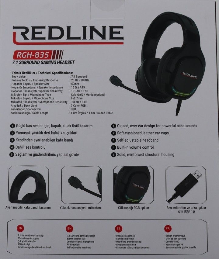 Redline RGH-835 Oyuncu Mikrofonlu Kulaklık RGB