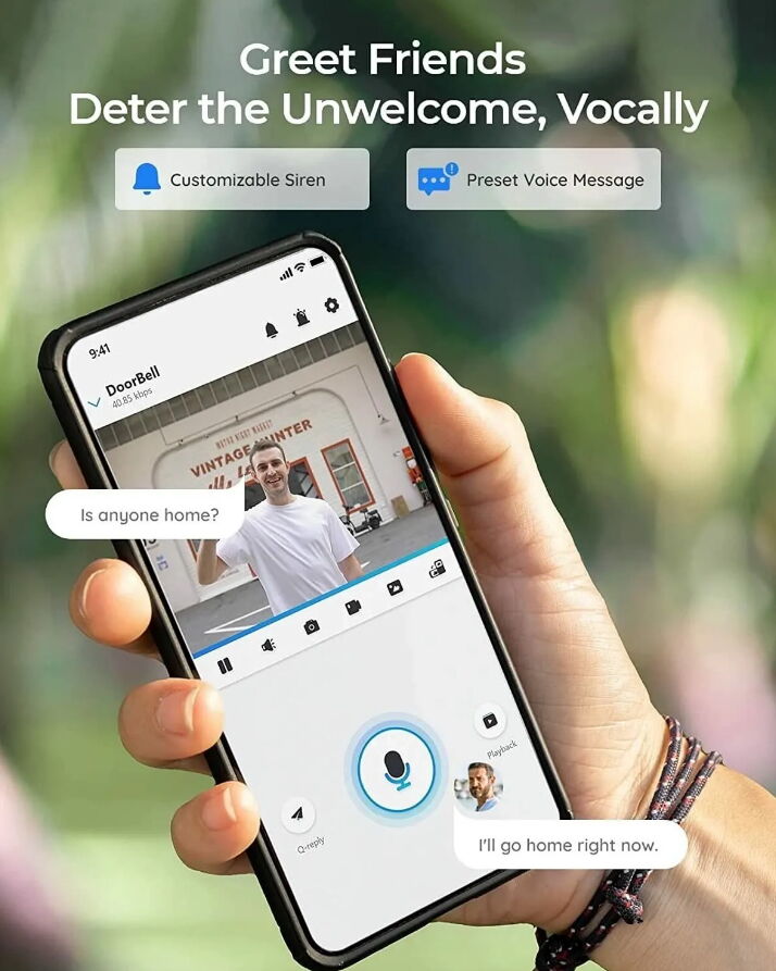 Reolink 4Mp Şarjlı Görütülü Kapı Zili