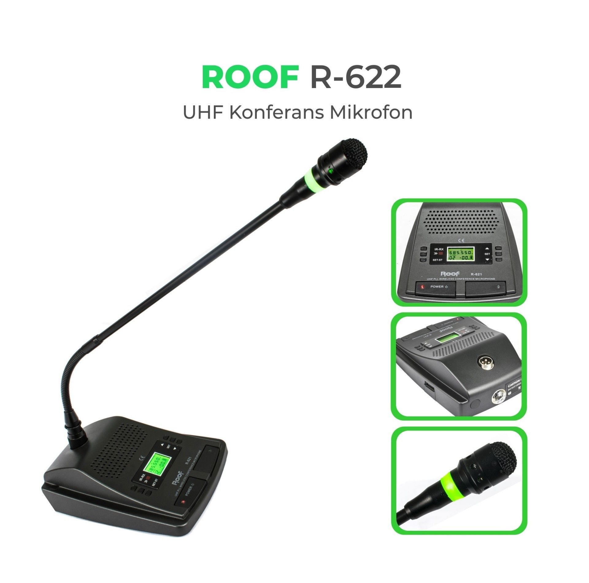Roof R-621A Gold Uhf 1 Kürsü Kablosuz Mikrofon