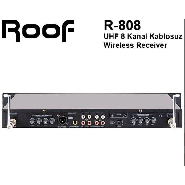 Roof R-808 8 Kanal UHF Kablosuz Mikrofon Alıcısı