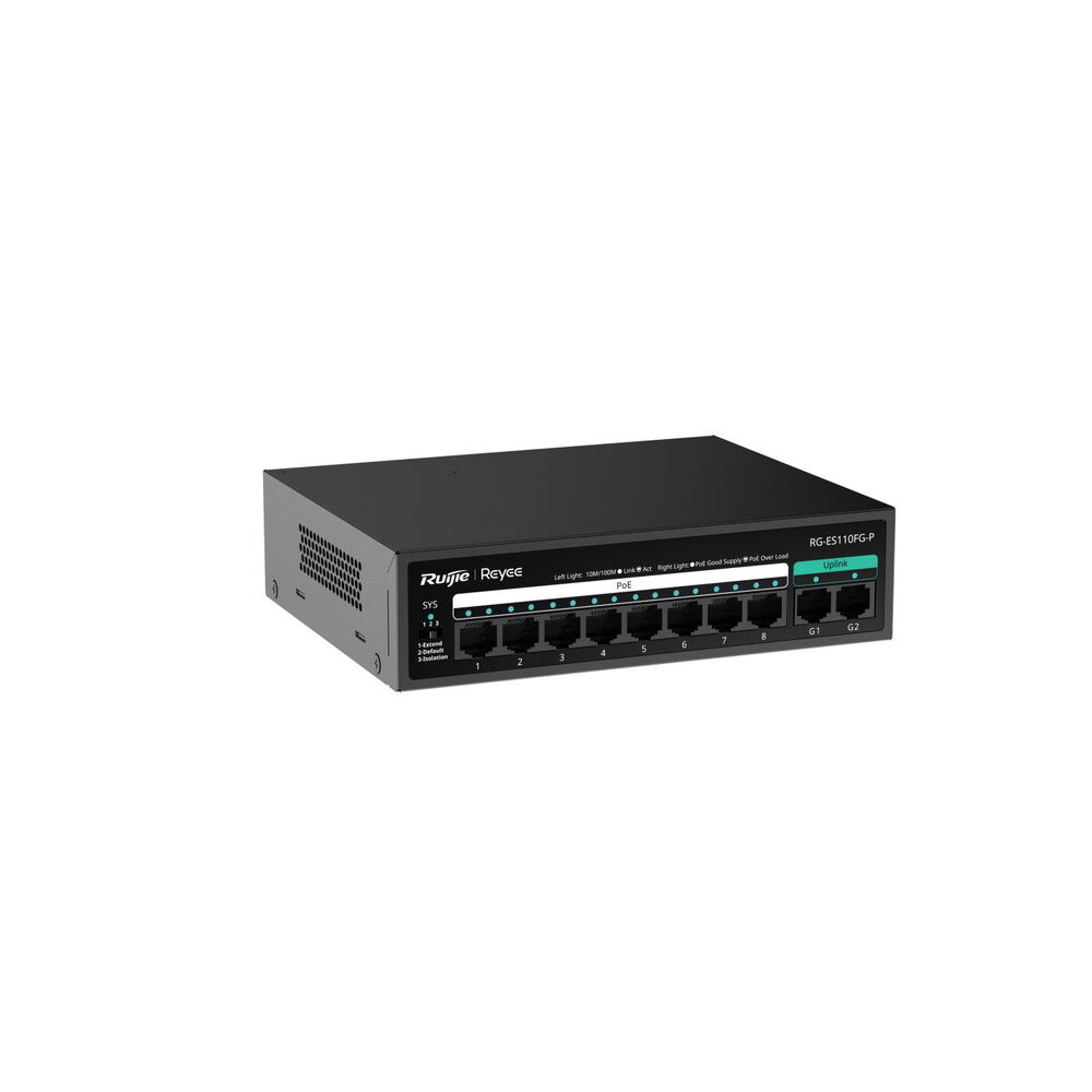 Ruijie RG-ES110FG-P  8 Port 10/100 2XGB PoE Switch