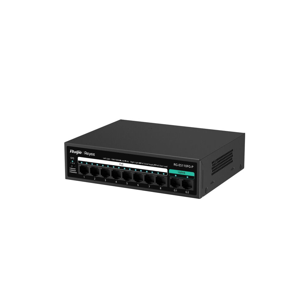 Ruijie RG-ES110FG-P  8 Port 10/100 2XGB PoE Switch