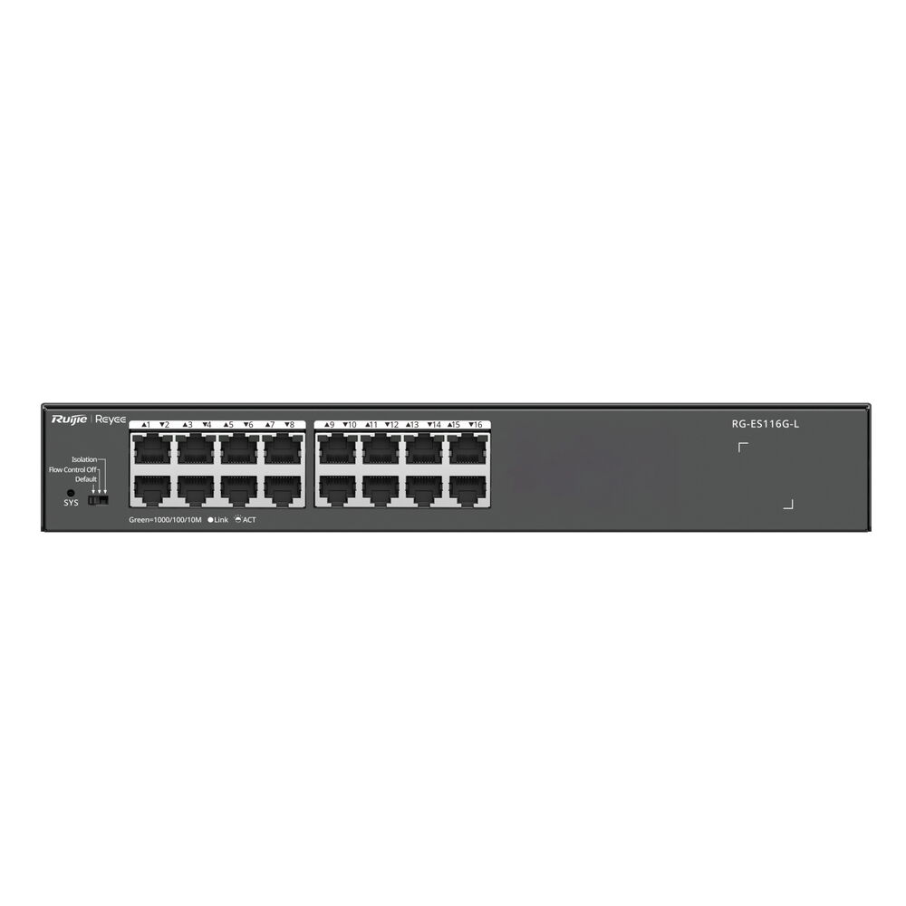 Ruijie RG-ES116G-L 16 Port Gigabit Çelik Kasa Swit