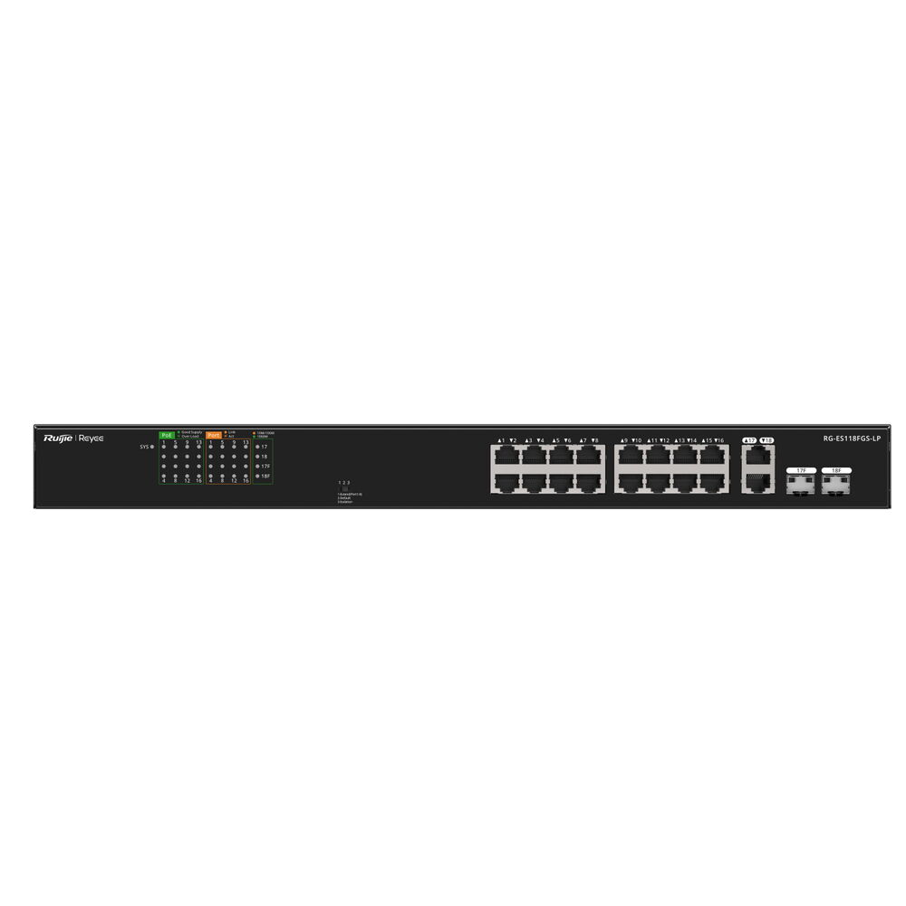 Ruijie RG-ES118FGS-LP 16 Port 10/100 2X1GB SFP Com