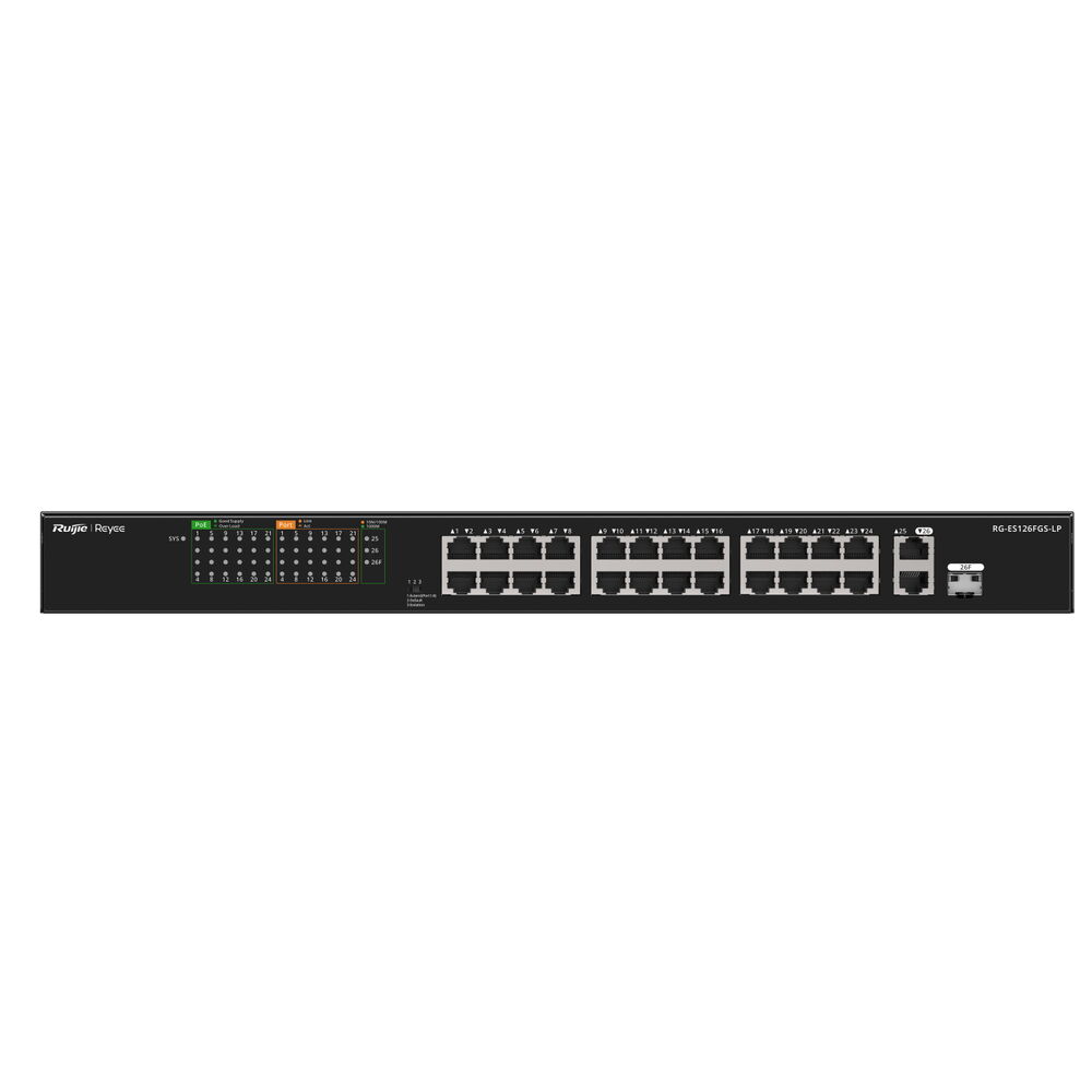 Ruijie RG-ES126FGS-LP 24 Port 10/100 2X1GB Combo P
