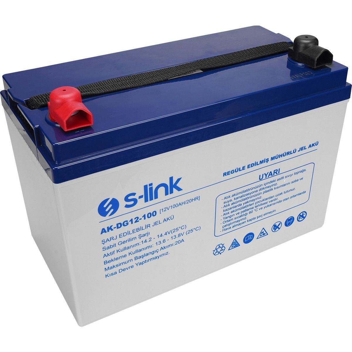 S-Link AK-DG12-100 12V 100A Nano Silikon Jel Akü