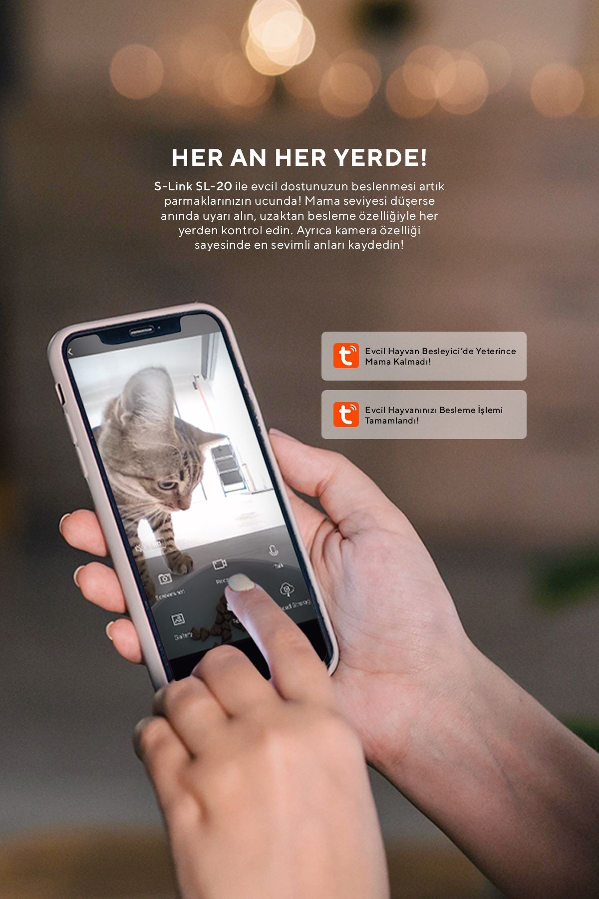 S-link SL-20 Kameralı Otomatik Mama Kabı