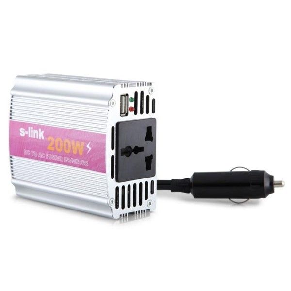 S-Link SL-200W 200W DC 12V-230V Çakmaktan İnvertör