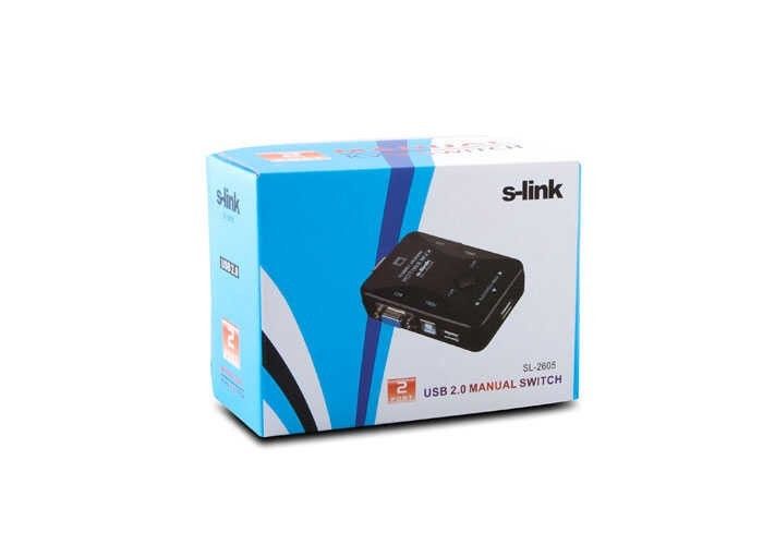 S-Link SL-2605 Usb Manuel 2Port Kwm Switch