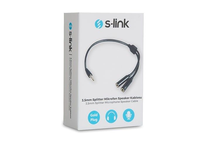 S-Link SL-302MS 3.5mm Splitter Mik. Speaker Kablo