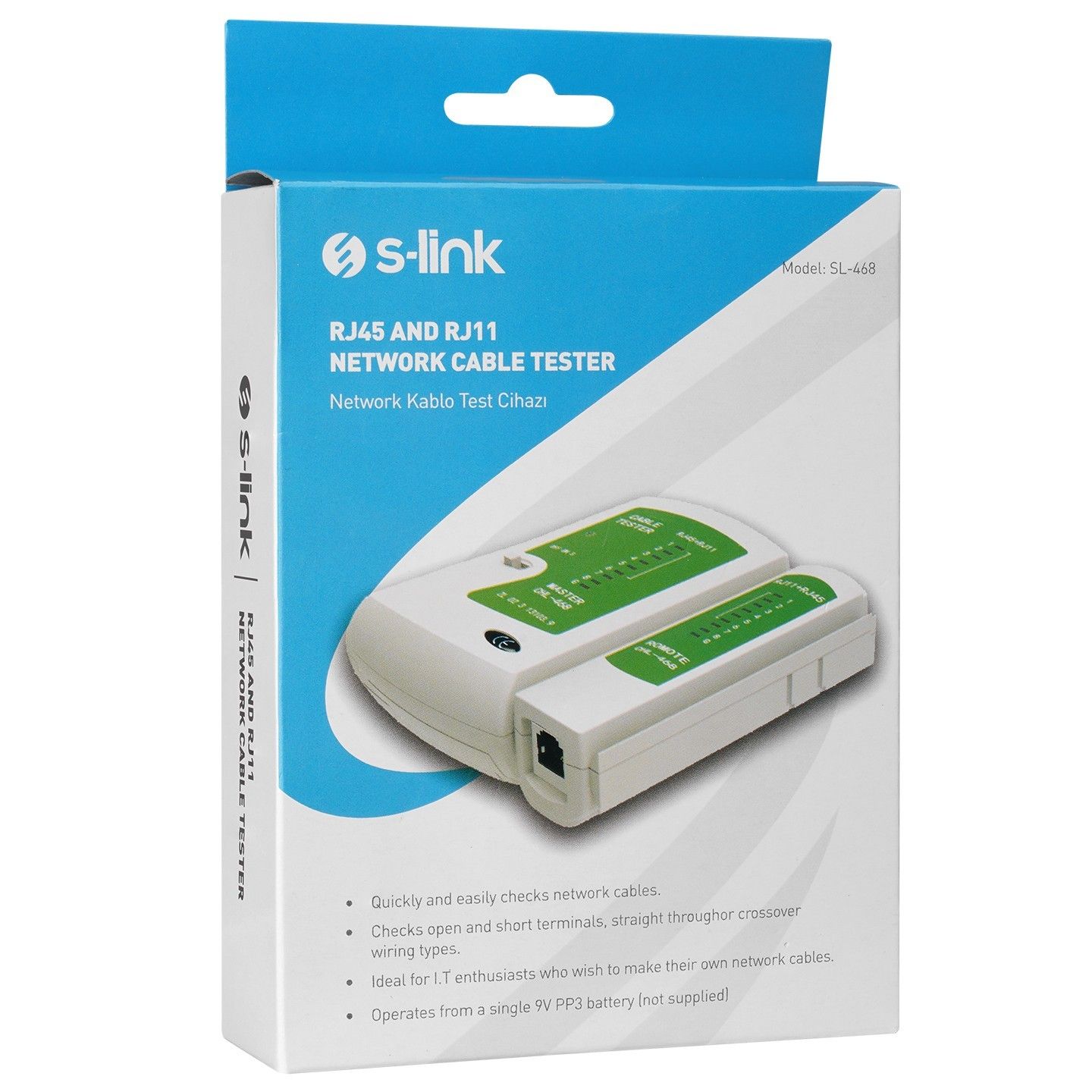 S-link SL-468 RJ-45 RJ-11 Kablo Test Cihaz