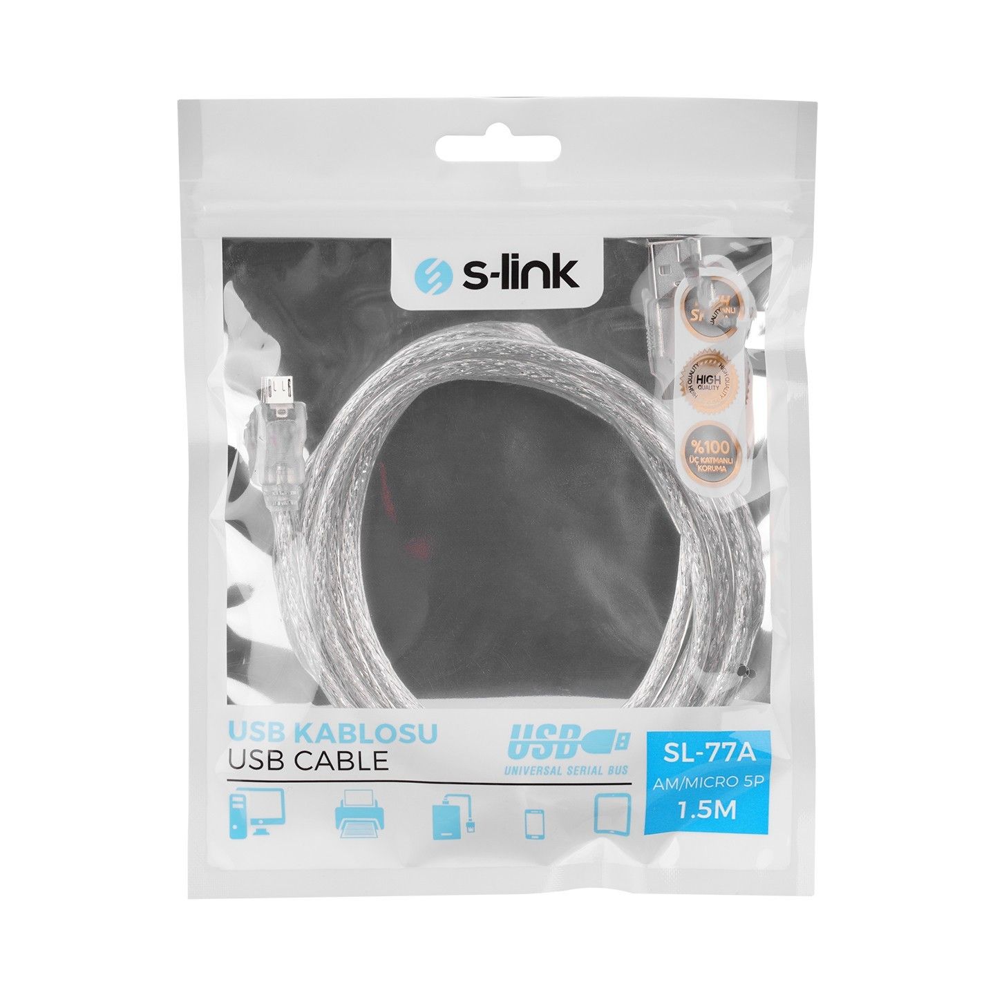 S-Link SL-77A 1.5m Usb Micro5p Kablo