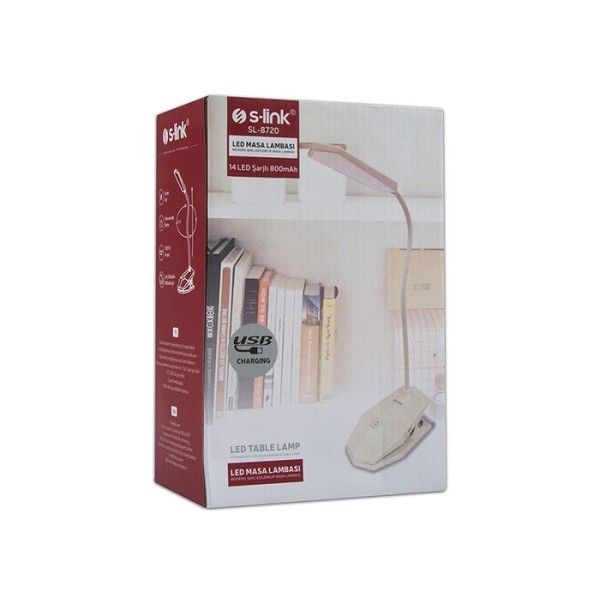S-Link SL-8720 Usb Şarjlı 14 Ledli Masa Lambası