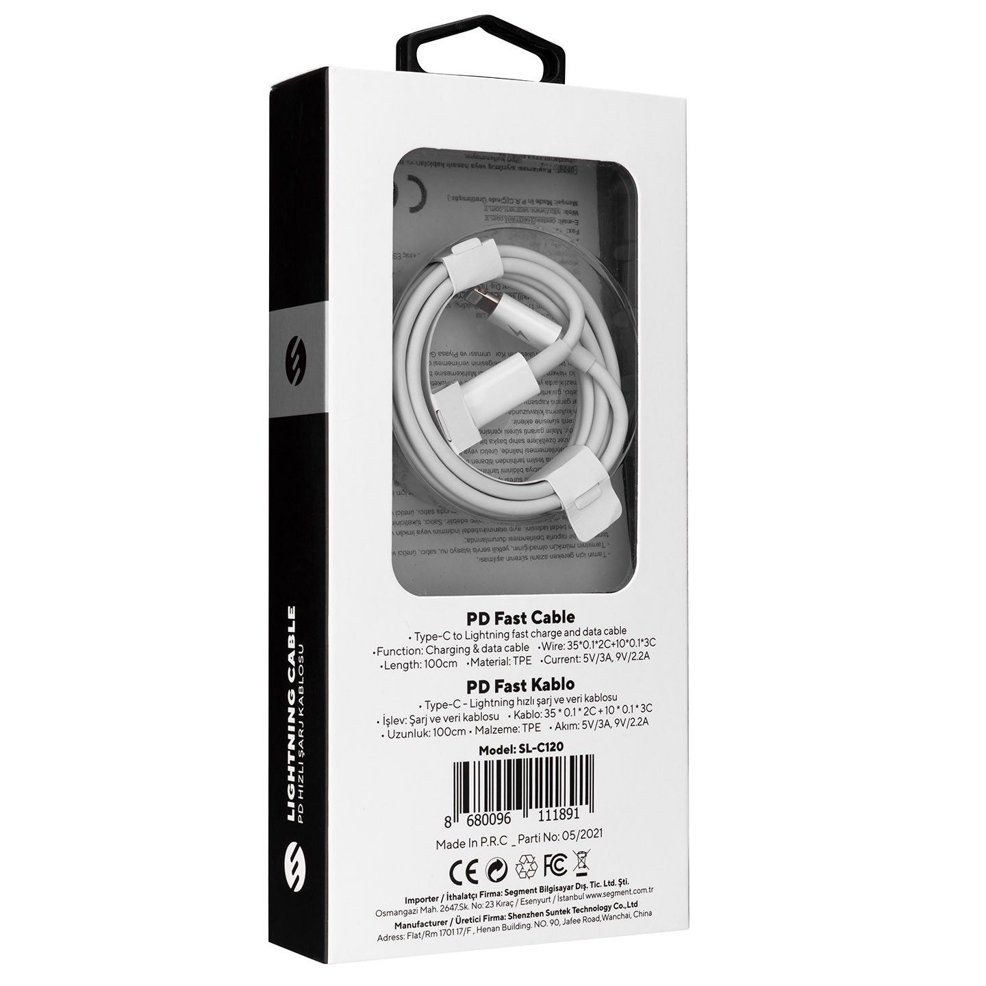 S-Link SL-C120 1m Type-C to Lightning Data ve Şarj