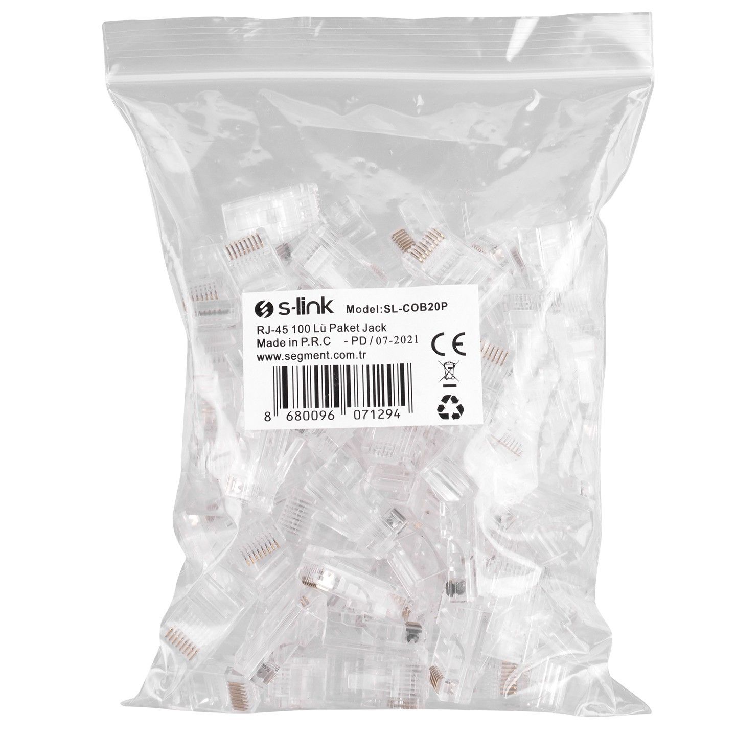 S-Link SL-COB20P Delikli RJ45 Konnektör(100lüPaket