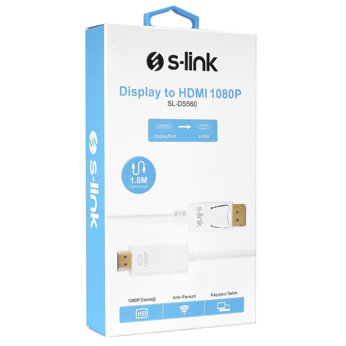 S-Link SL-DS560 1.8m Display to Hdmi Kablo