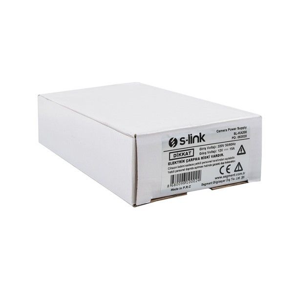 S-Link SL-KA200 12V 15A Metal Kasa Kamera Adaptör