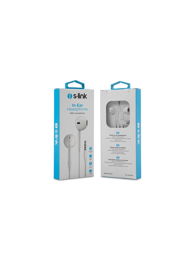S-Link SL-KU170 Beyaz Kulak İçi Mik. Kulaklık