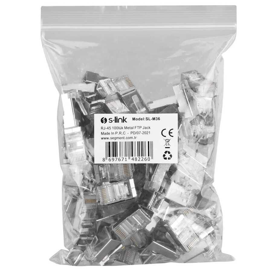 S-Link SL-M36 RJ45 Metal Ftp Jak 100 Lü Paket