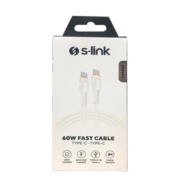 S-Link SL-X280E 1m 60W Type-C Data+Şarj Kablosu