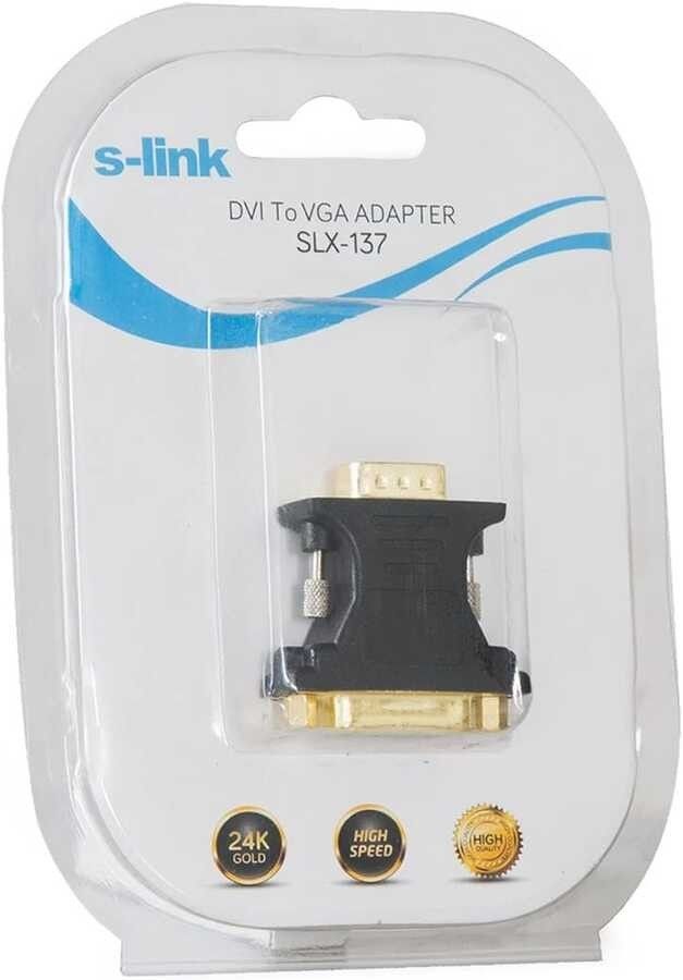 S-Link SLX-137 Dvi 24+1 Dişi Vga Erkek Adaptör
