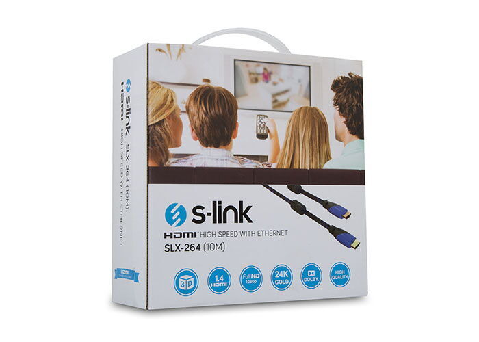 S-Link SLX-264 10m. Kor. Kılıflı Gold 24K Hdmi Kab