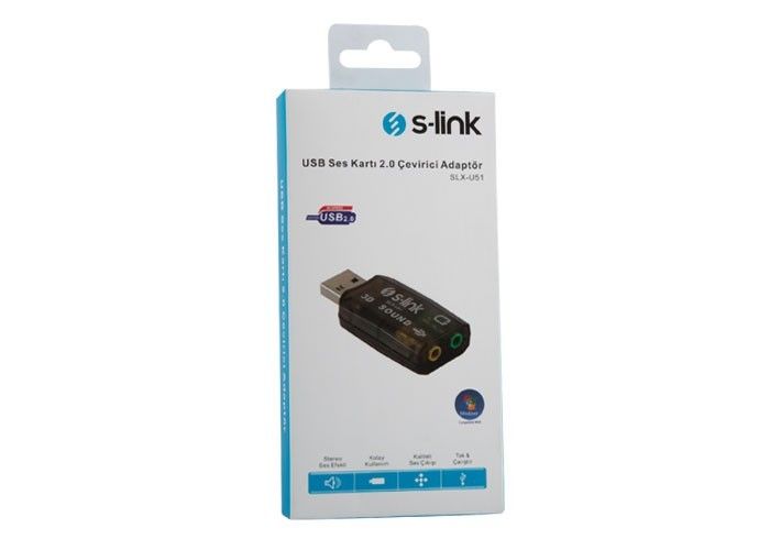 S-Link SLX-U51 Usb Ses Kartı 2.0 Çevirici Adaptör