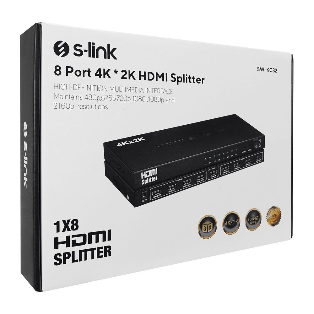 S-Link SW-KC32 8 Port 4Kx2K Hdmi Splitter