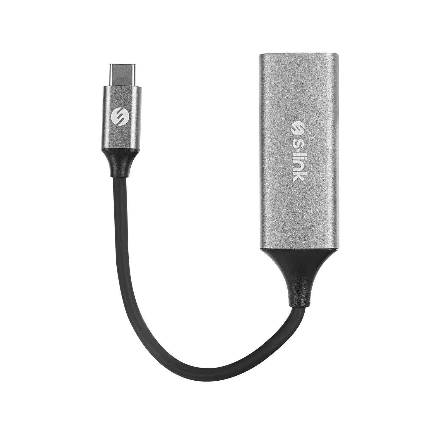 S-Link SW-U336 Type-C to RJ45 Gigabit Adaptör Gri