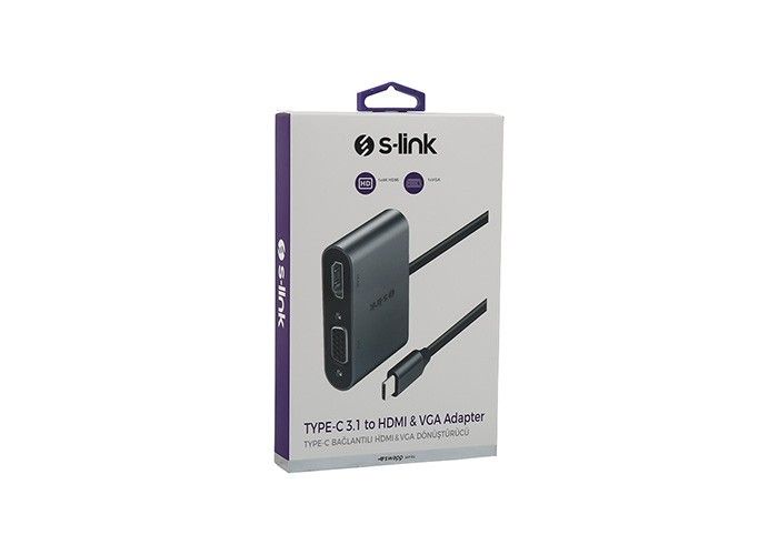 S-Link Swapp SW-U516 Type-C To Hdmi+VGA Adaptör
