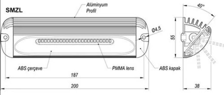 Sanel 12-24V 24 Ledli Dış Aydınlatma