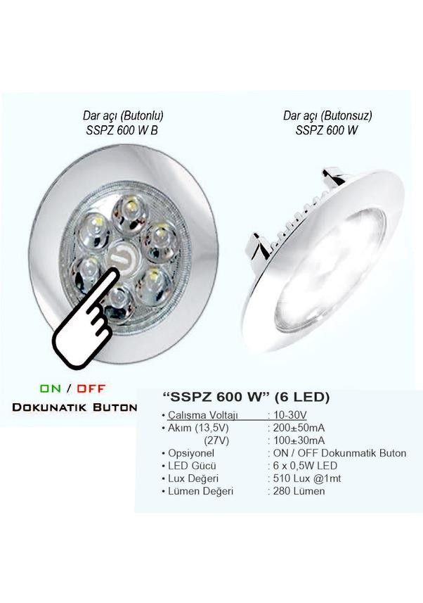 Sanel 12V Mavi - Beyaz Dokunmatik Spot Lamba