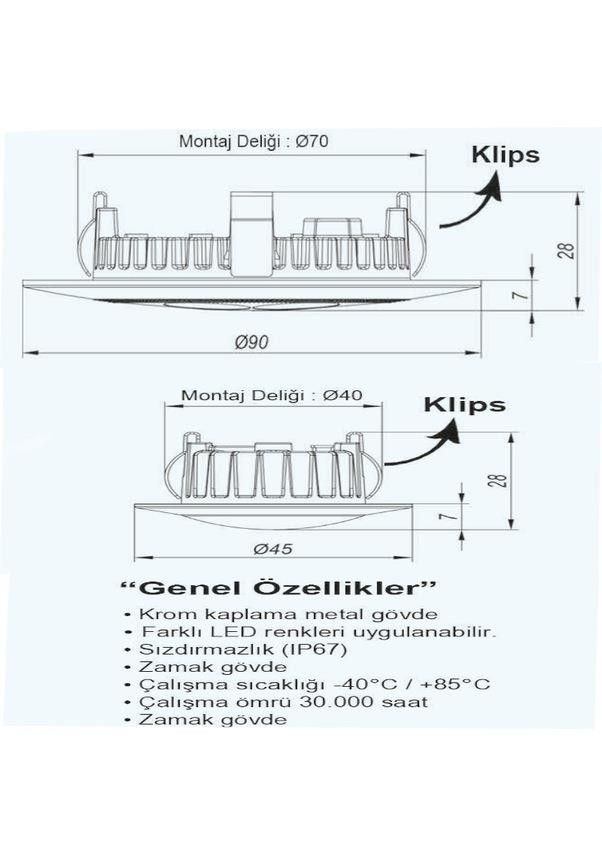 Sanel 12V Mavi - Beyaz Dokunmatik Spot Lamba