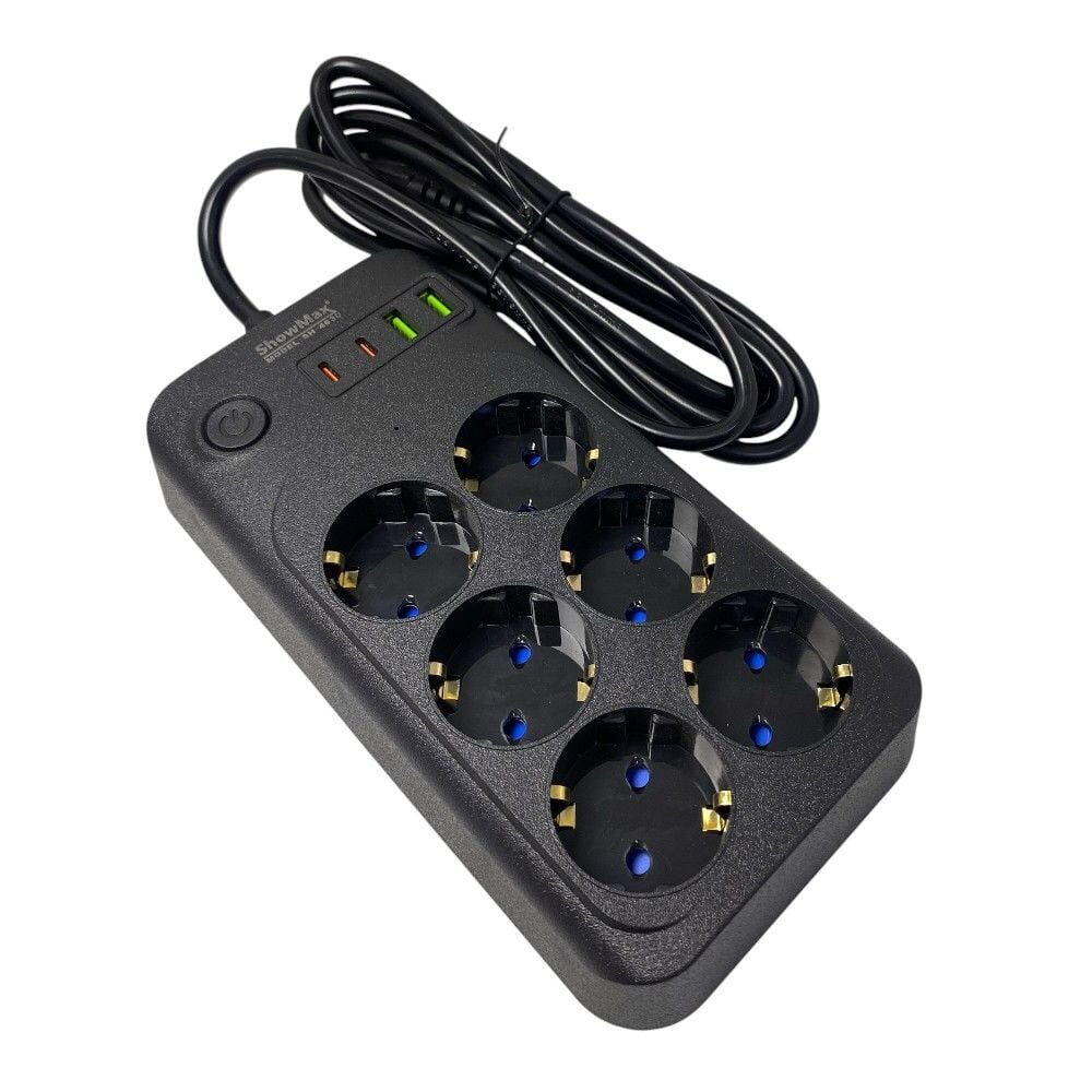 Showmax SH-4630 Akım Korumalı Anah. 6 lı Priz 2m
