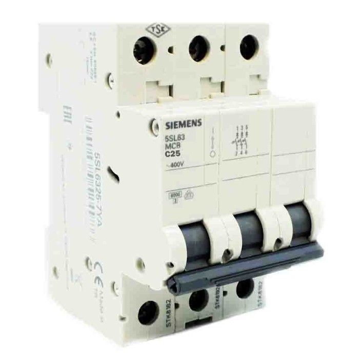 Siemens 5SL6325-7YA 3x25A C Otomat 6KA