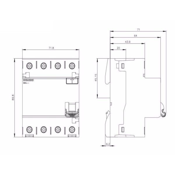 Siemens 5SV5346-6 63A 30mA Trifaze Kaçak Akım Röle