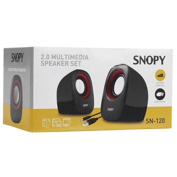 Snopy SN-120 2.0 Siyah/Kırmızı USB Speaker